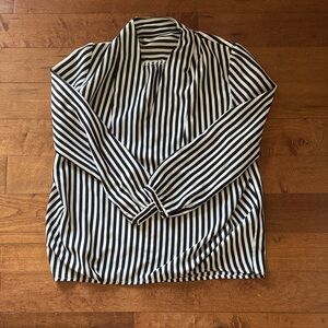 Rope Picnic Black and White Striped Women's Top